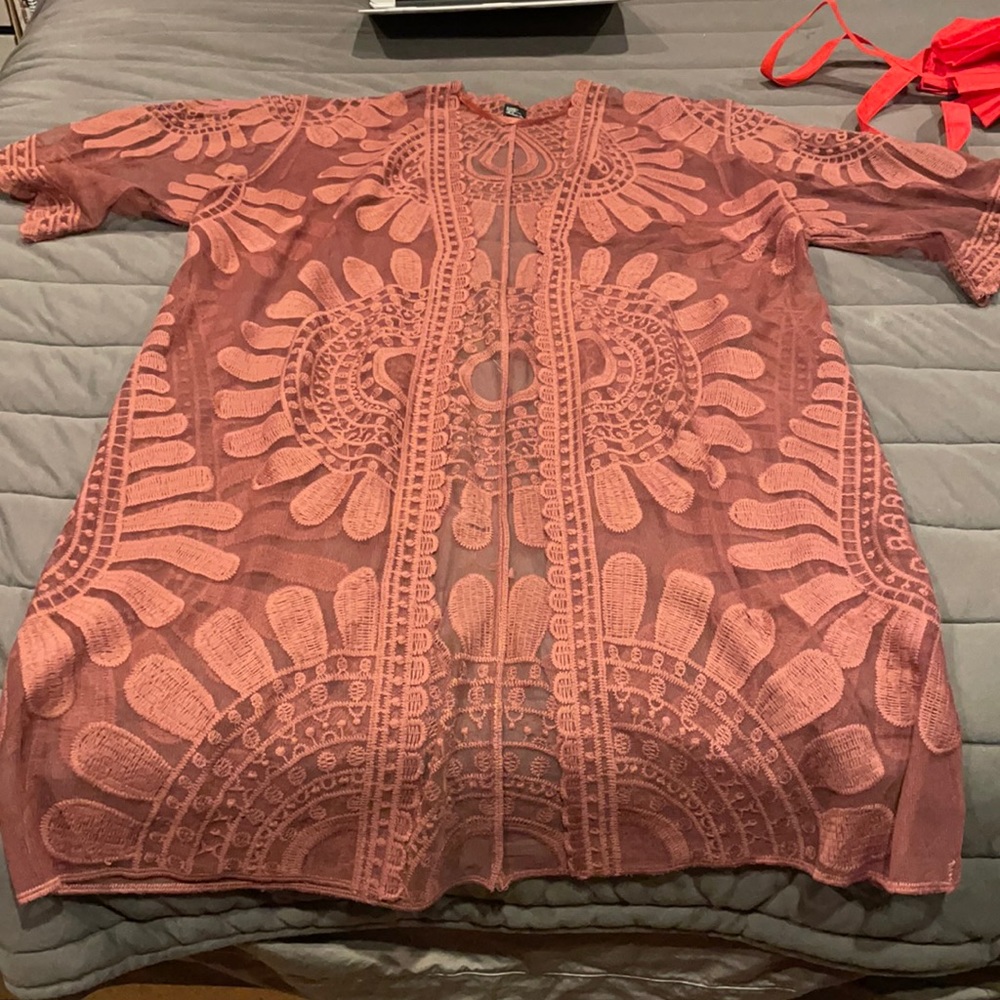 Pink lace cardigan